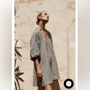 DISSH Marlow Smock Dress in Beige Geo
